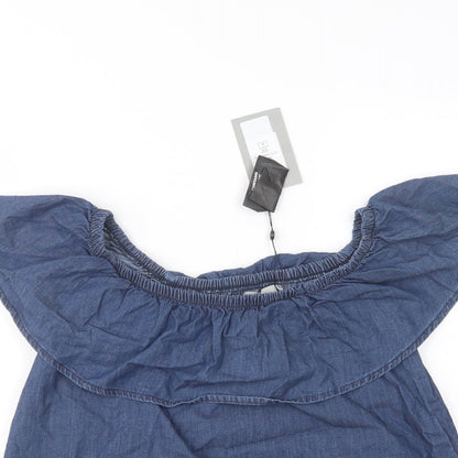 Womens UK Size M VERO MODA Blue Basic Blouse