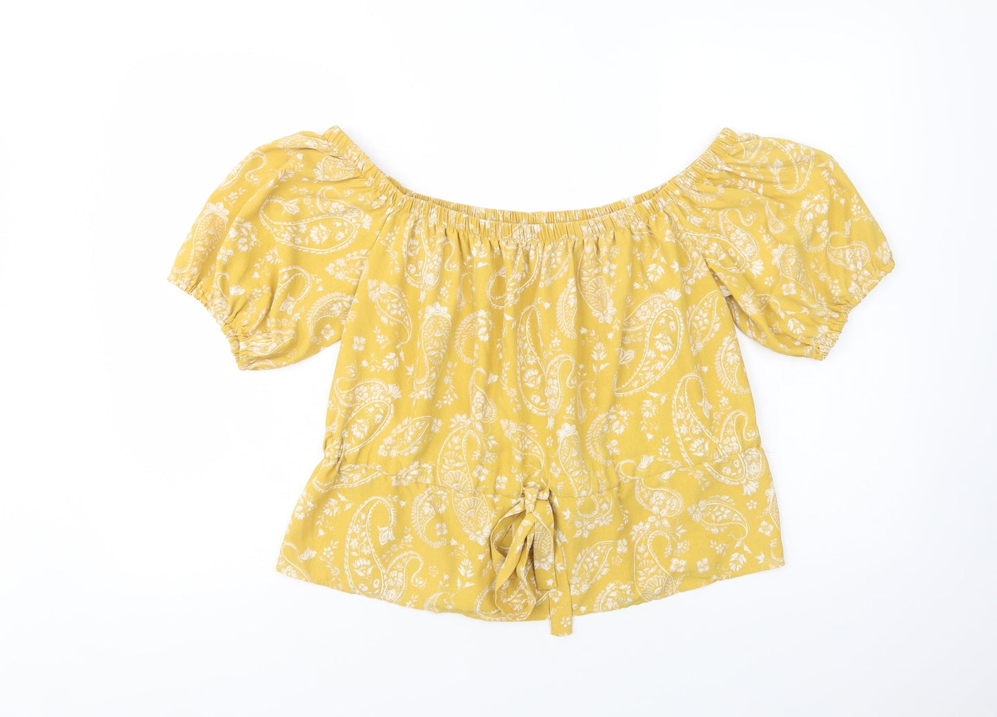 Womens UK Size M Preworn Yellow Basic Blouse