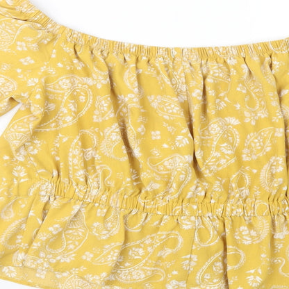 Womens UK Size M Preworn Yellow Basic Blouse