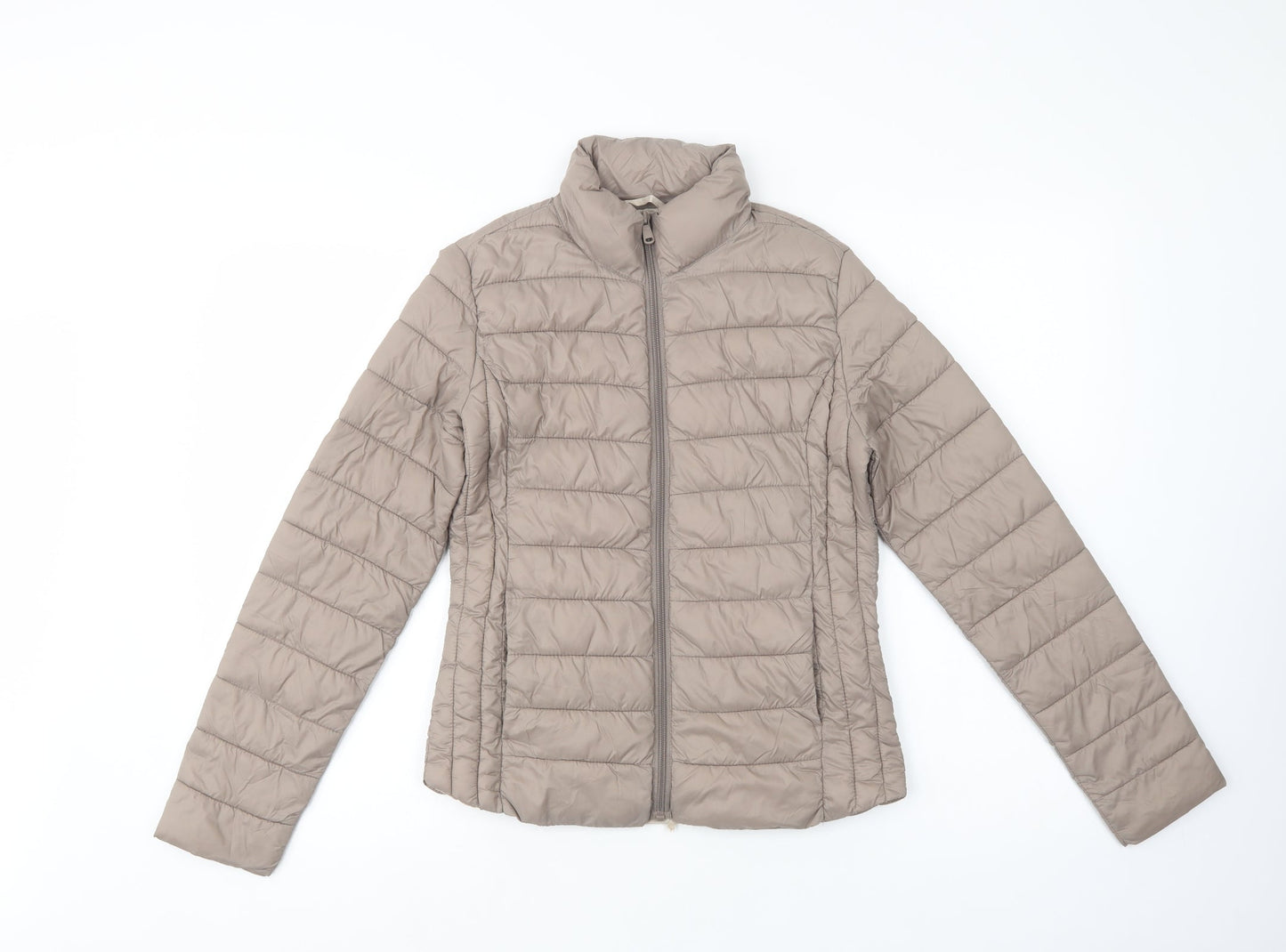 Primark Womens Beige   Quilted Jacket Size 6  Zip