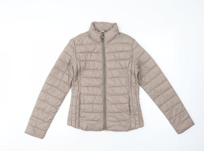Primark Womens Beige   Quilted Jacket Size 6  Zip