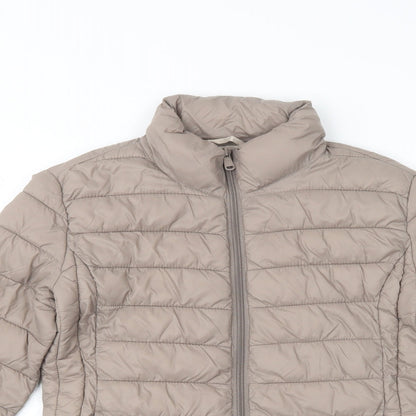 Primark Womens Beige   Quilted Jacket Size 6  Zip