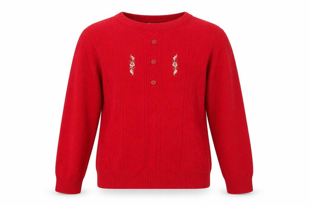 Womens UK Size S Merry Gold Red Pullover Jumper