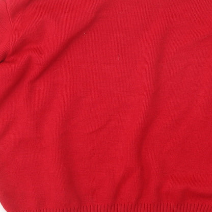 Womens UK Size S Merry Gold Red Pullover Jumper