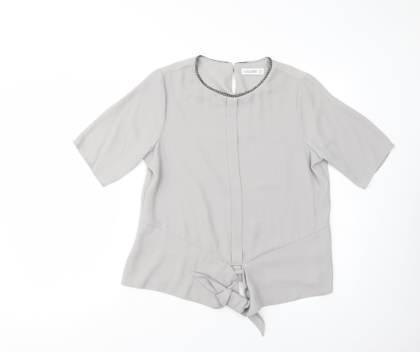 Womens UK Size 10 Gallery Grey Basic Blouse