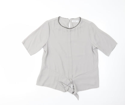 Womens UK Size 10 Gallery Grey Basic Blouse