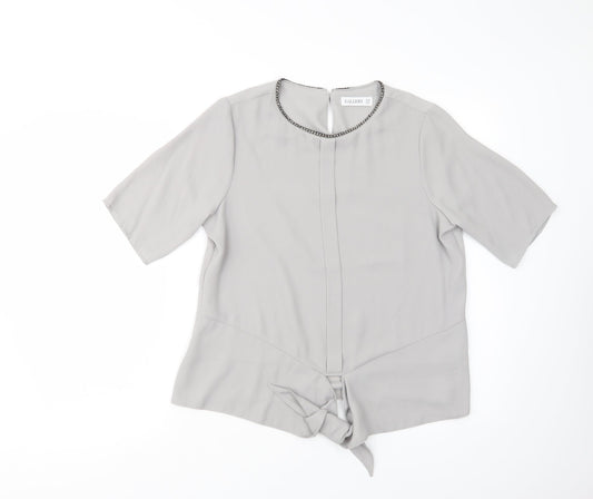Womens UK Size 10 Gallery Grey Basic Blouse
