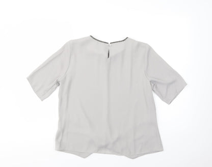 Womens UK Size 10 Gallery Grey Basic Blouse