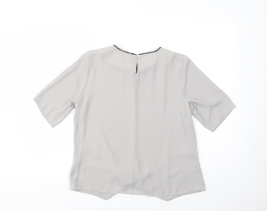 Womens UK Size 10 Gallery Grey Basic Blouse