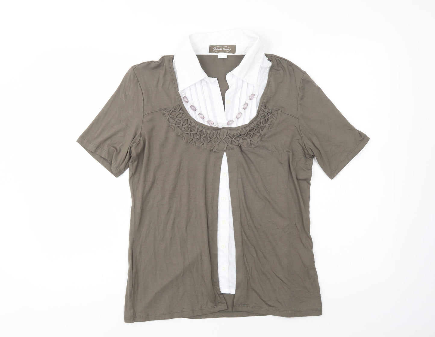 Womens UK Size 10 Gabriella Vicenza Green Basic Blouse