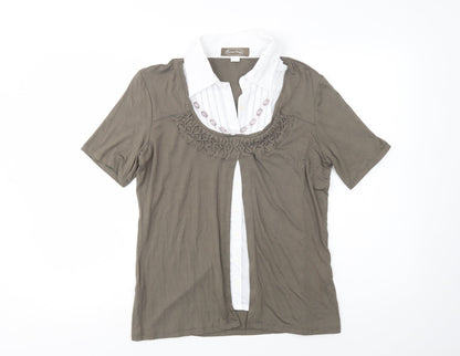 Womens UK Size 10 Gabriella Vicenza Green Basic Blouse