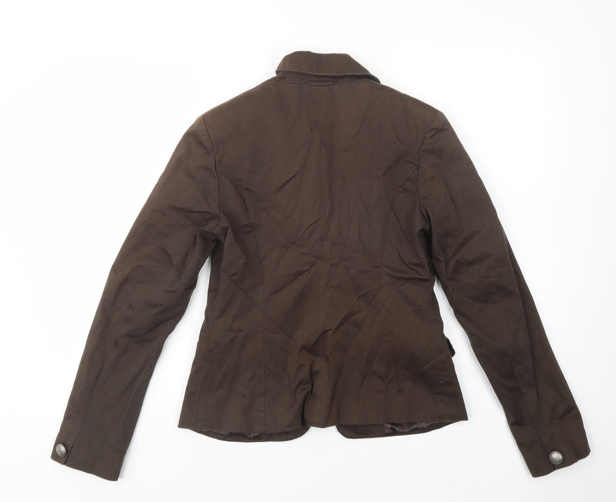 Back view of Fionella women’s green jacket blazer, size XS, button