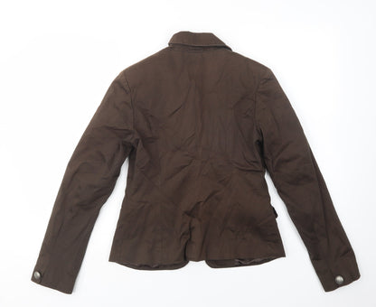Back view of Fionella women’s green jacket blazer, size XS, button