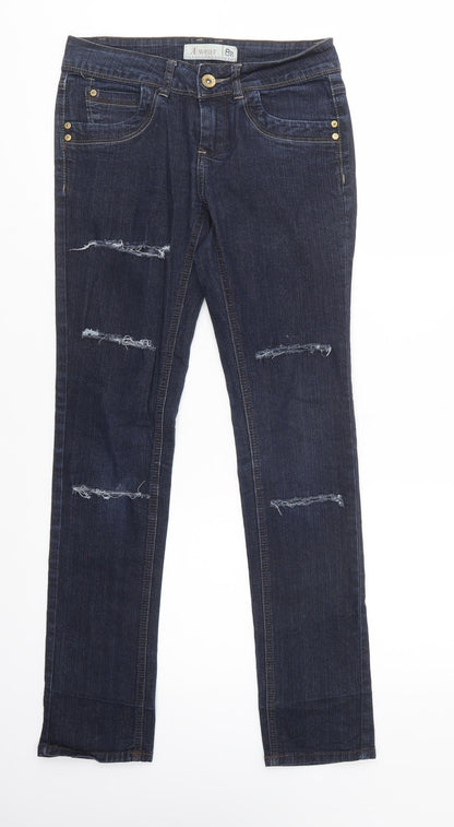A Wear Womens Blue  Cotton Skinny Jeans Size 8 L32 in Regular Button