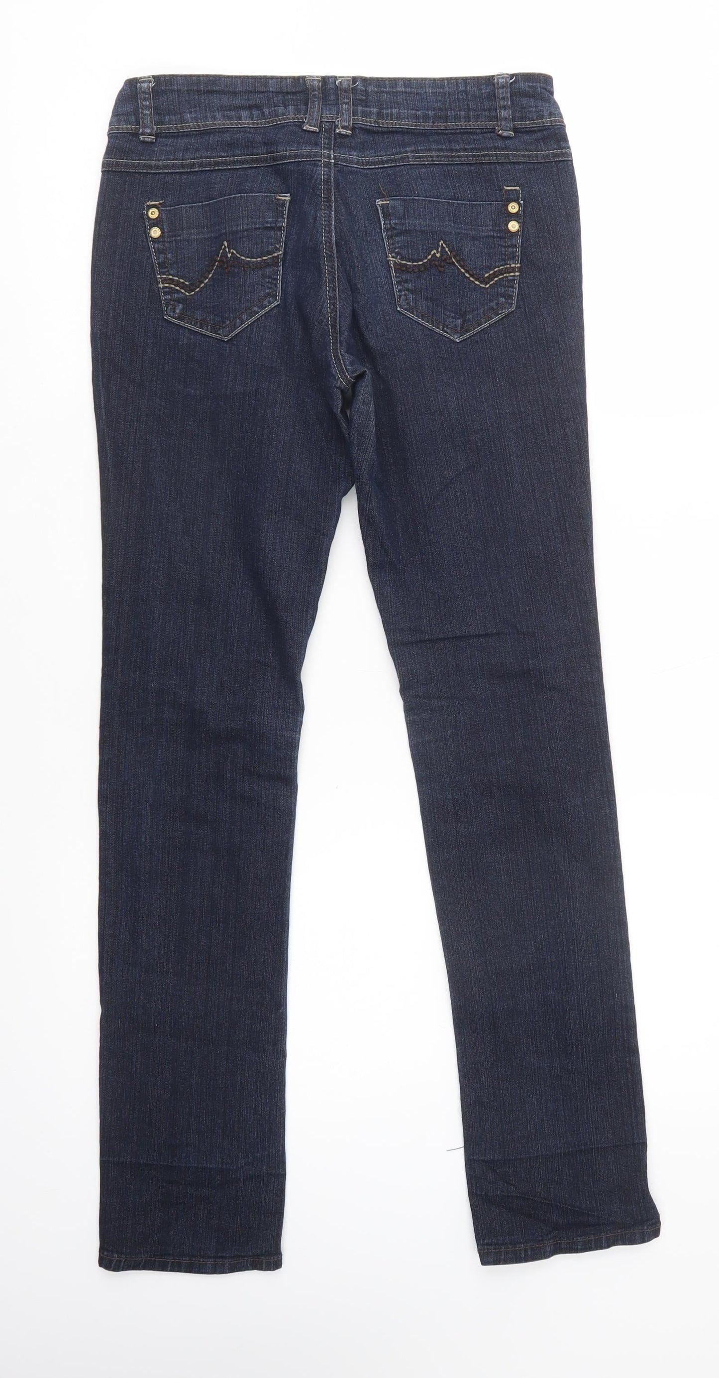 A Wear Womens Blue  Cotton Skinny Jeans Size 8 L32 in Regular Button