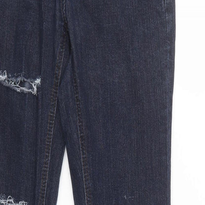 A Wear Womens Blue  Cotton Skinny Jeans Size 8 L32 in Regular Button