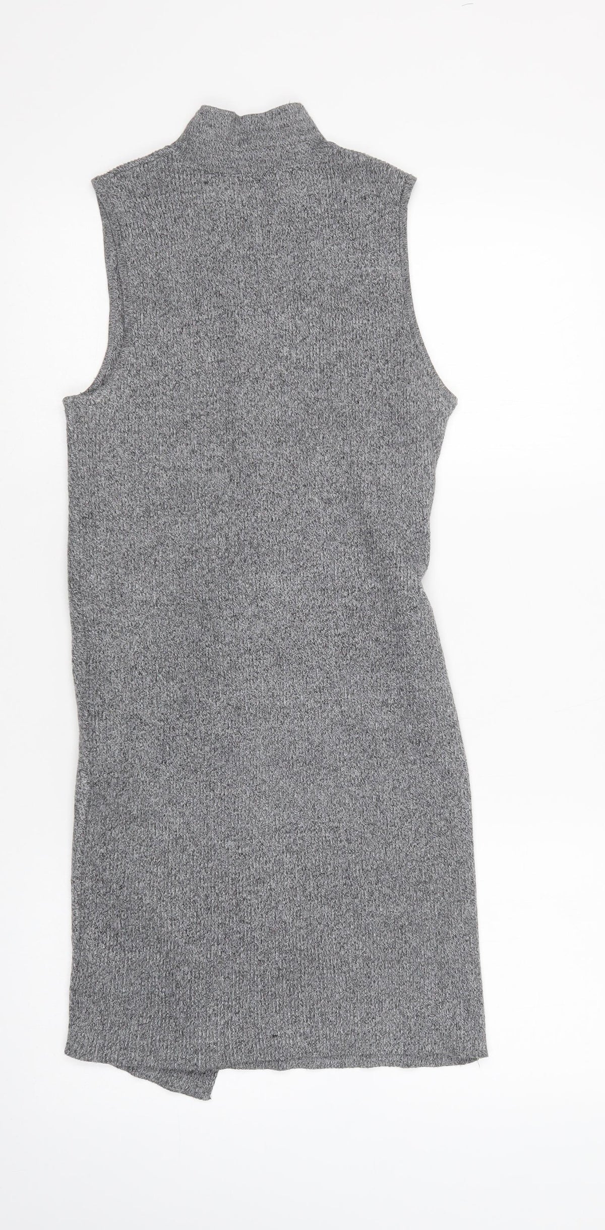 Back view of Azalea women’s grey mock neck polyester tunic jumper, size M