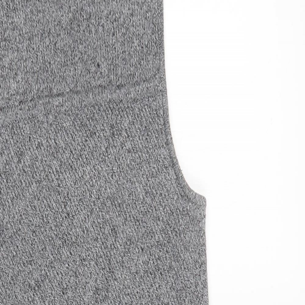 Close-up detail of Azalea women’s grey mock neck polyester tunic jumper, size M
