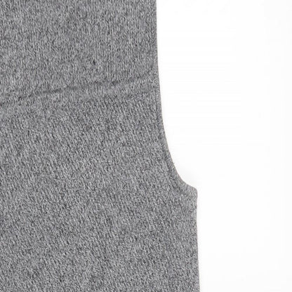 Close-up detail of Azalea women’s grey mock neck polyester tunic jumper, size M