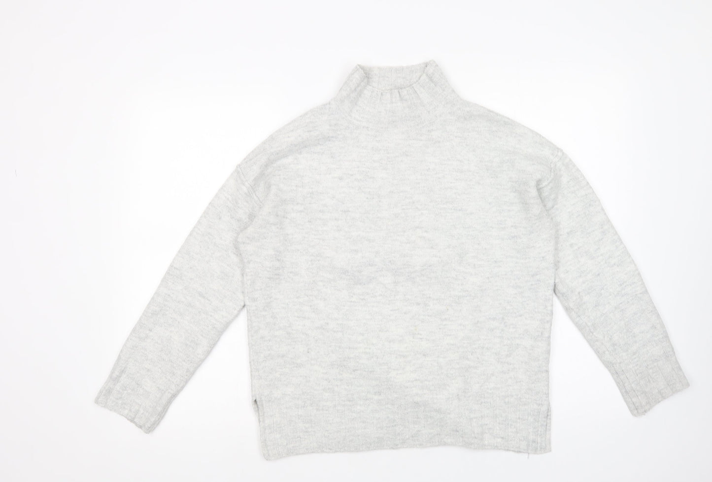 Primark Womens Grey High Neck  Acrylic Pullover Jumper Size 10