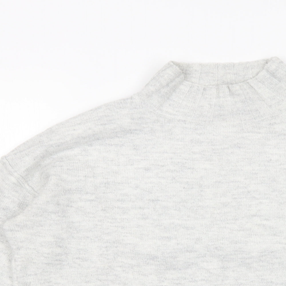 Primark Womens Grey High Neck  Acrylic Pullover Jumper Size 10