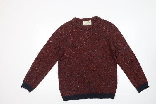 River Island Mens Red Crew Neck  Acrylic Pullover Jumper Size M