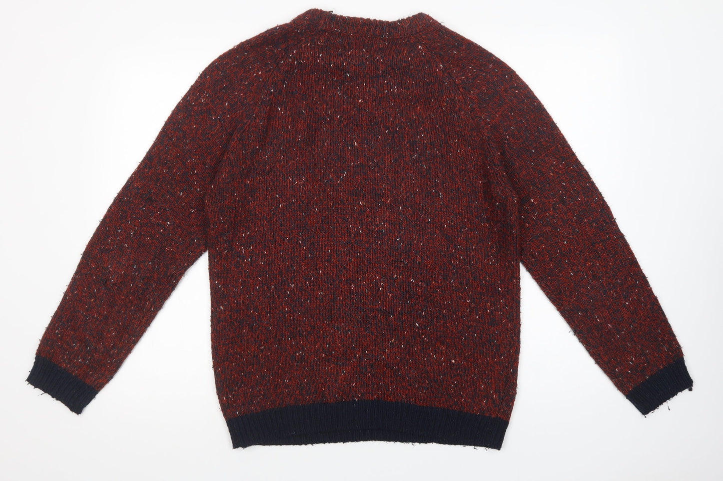 River Island Mens Red Crew Neck  Acrylic Pullover Jumper Size M