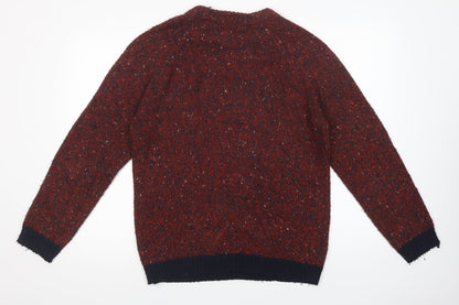 River Island Mens Red Crew Neck  Acrylic Pullover Jumper Size M