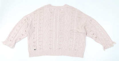 Womens UK Size 8 Religion Pink Pullover Jumper