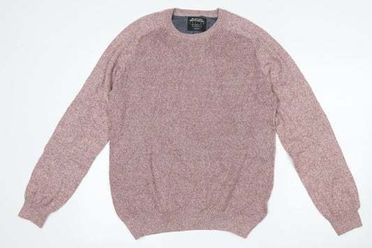 Burton Mens Pink Round Neck  Cotton Pullover Jumper Size M