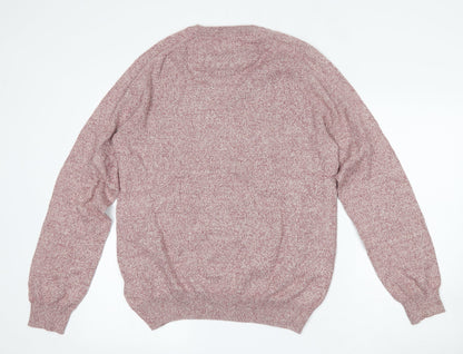 Burton Mens Pink Round Neck  Cotton Pullover Jumper Size M