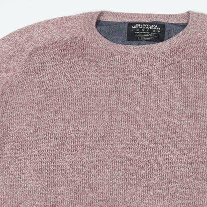 Burton Mens Pink Round Neck  Cotton Pullover Jumper Size M