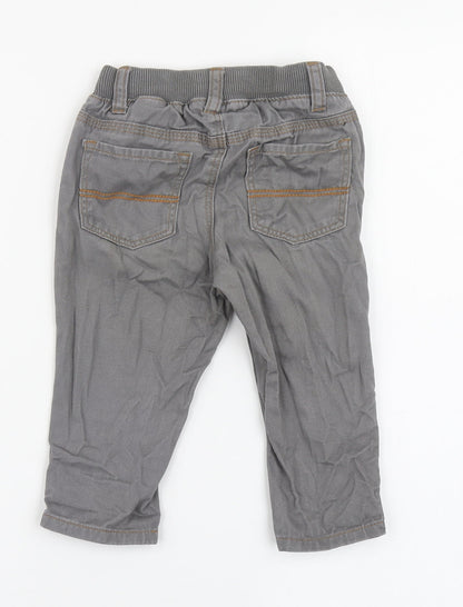 H&M Boys Grey  100% Cotton Jogger Jeans Size 6-9 Months  Button