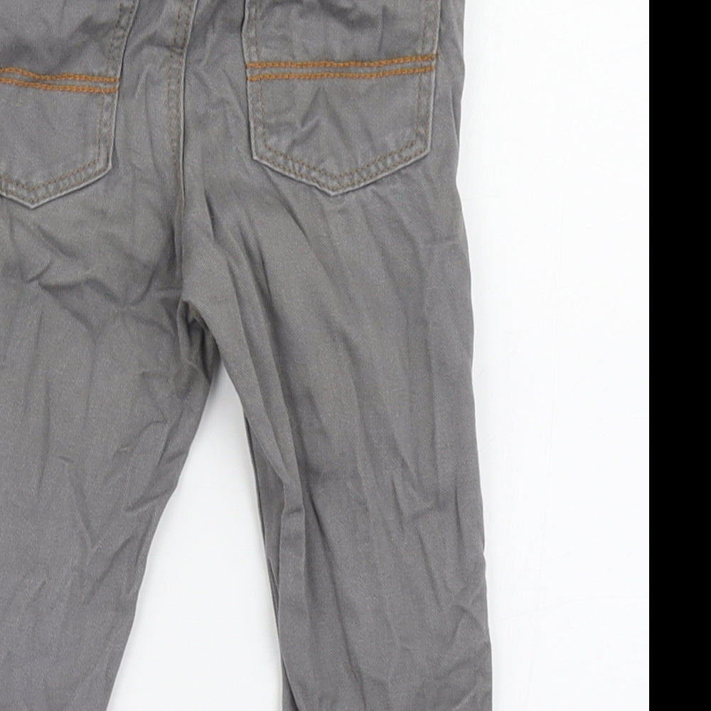 H&M Boys Grey  100% Cotton Jogger Jeans Size 6-9 Months  Button