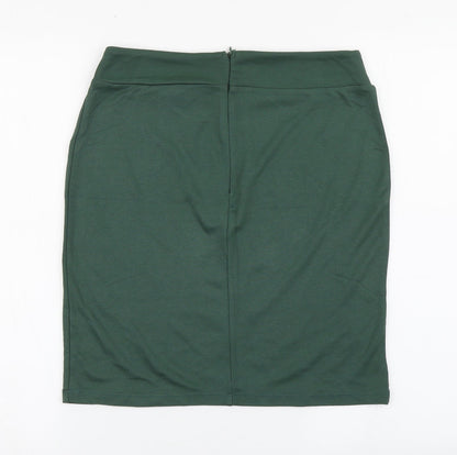 Body Flirt Womens Green  Polyester A-Line Skirt Size S   Zip