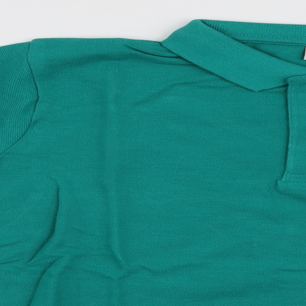 TU Boys Green  100% Cotton Basic Polo Size 7 Years Collared Button - 3 Pack