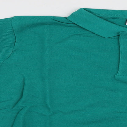 TU Boys Green  100% Cotton Basic Polo Size 7 Years Collared Button - 3 Pack