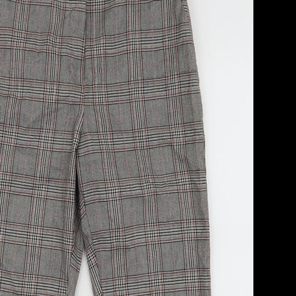 F&F Womens Multicoloured Plaid Polyester Capri Trousers Size 10 L21 in Regular Zip