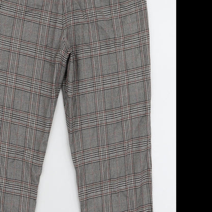 F&F Womens Multicoloured Plaid Polyester Capri Trousers Size 10 L21 in Regular Zip