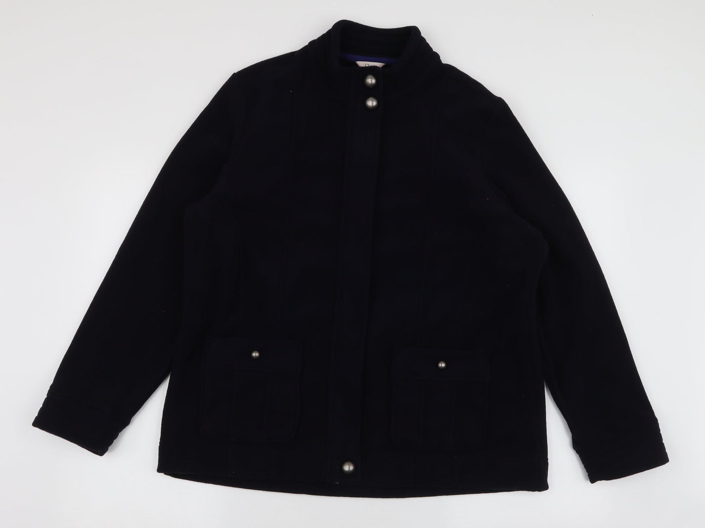 Classic  Womens Blue   Overcoat Coat Size 16  Zip