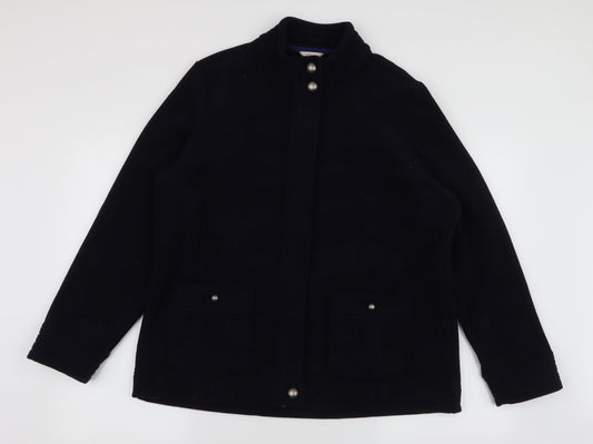 Classic  Womens Blue   Overcoat Coat Size 16  Zip