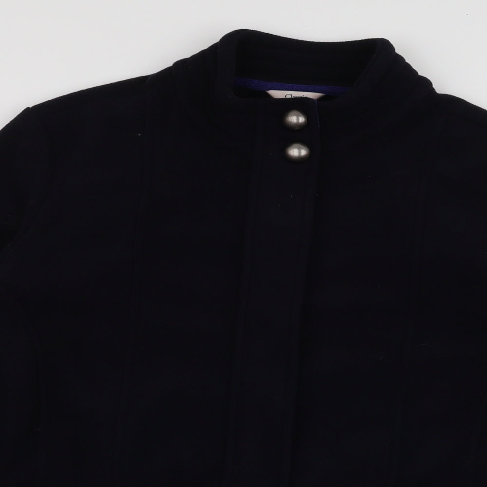 Classic  Womens Blue   Overcoat Coat Size 16  Zip