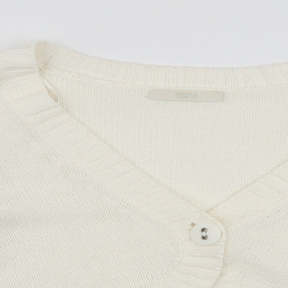 Womens UK Size 14 Marks and Spencer Ivory Cardigan Jumper