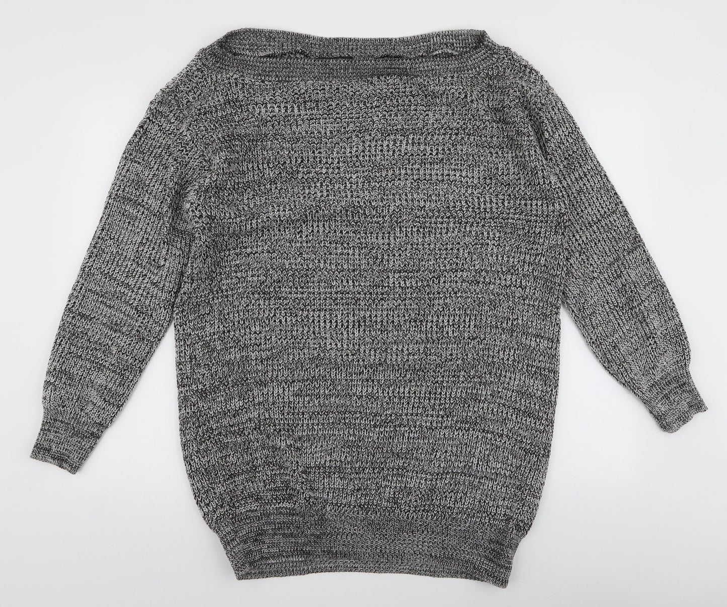 Be Jealous  Womens Grey  Acrylic Jumper Dress  Size S  Off the Shoulder Pullover
