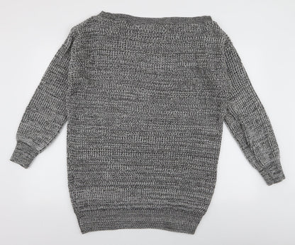 Be Jealous  Womens Grey  Acrylic Jumper Dress  Size S  Off the Shoulder Pullover
