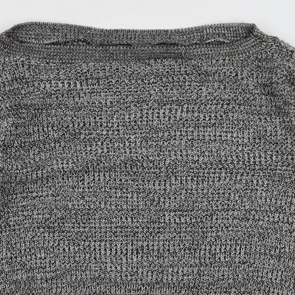 Be Jealous  Womens Grey  Acrylic Jumper Dress  Size S  Off the Shoulder Pullover