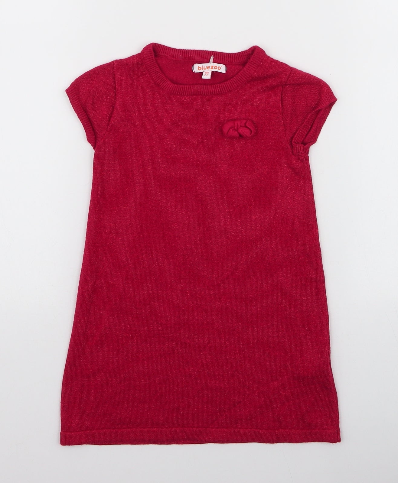 Blue Zoo Girls Red  Viscose A-Line  Size 2-3 Years  Round Neck Pullover
