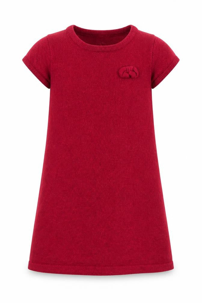 Front view of Blue Zoo girls’ red viscose a-line, size 2-3, years round neck pullover