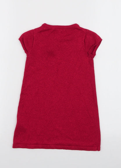 Blue Zoo Girls Red  Viscose A-Line  Size 2-3 Years  Round Neck Pullover