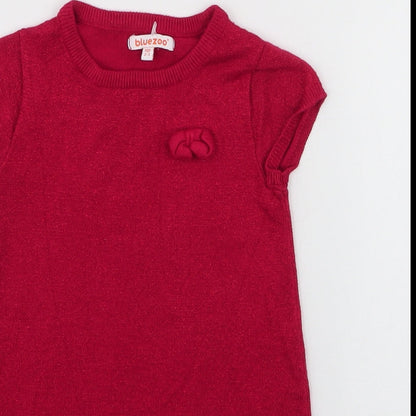 Blue Zoo Girls Red  Viscose A-Line  Size 2-3 Years  Round Neck Pullover